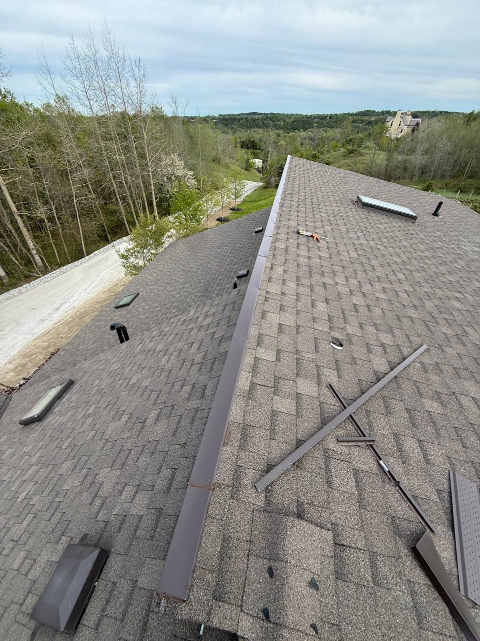 Gutter downspout installation